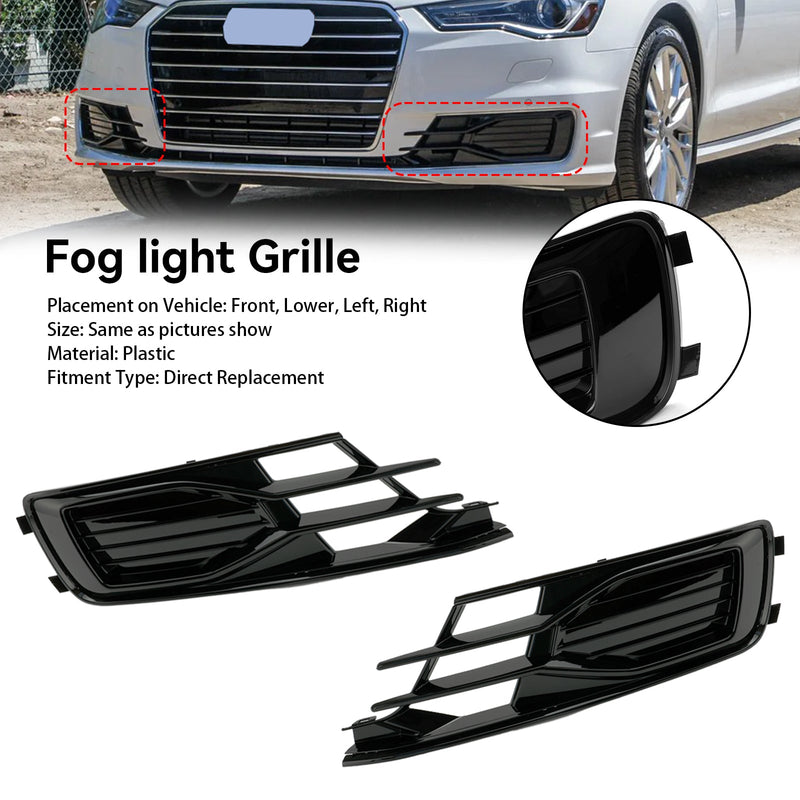 Audi A6 C7 2014-2018 2stk Frontfanger Tåkelys Grill Sort