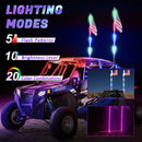 2X 2ft RGB LED APP Whip Lights Antenni lippukaukosäätimellä Polaris UTV ATV:lle