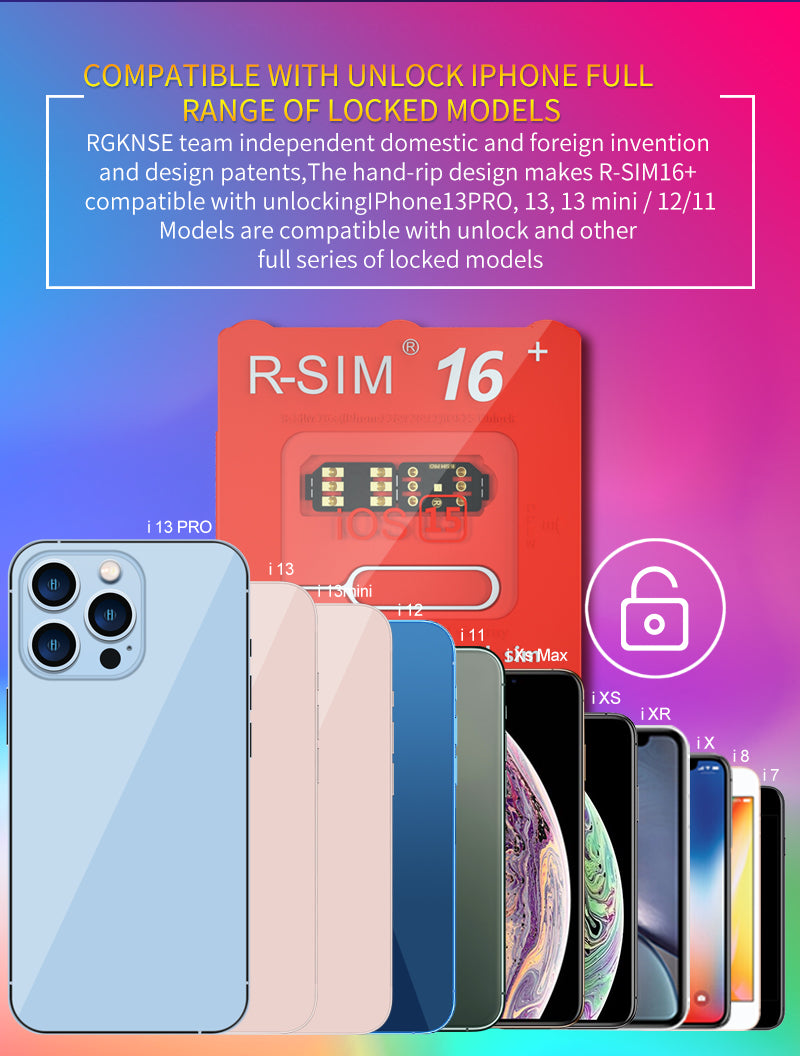 R-sim 16+ Nano desbloquear cartão RSIM para iPhone 13 Pro 12 Pro Max XS XR 8 iOS 15