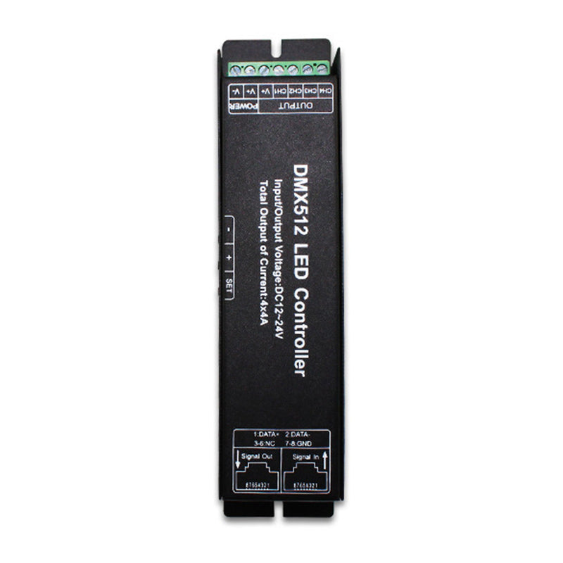 Controlador decodificador LED RGB DMX512 DC12-24V 4x4A 16A 4 canales regulador PWM digital