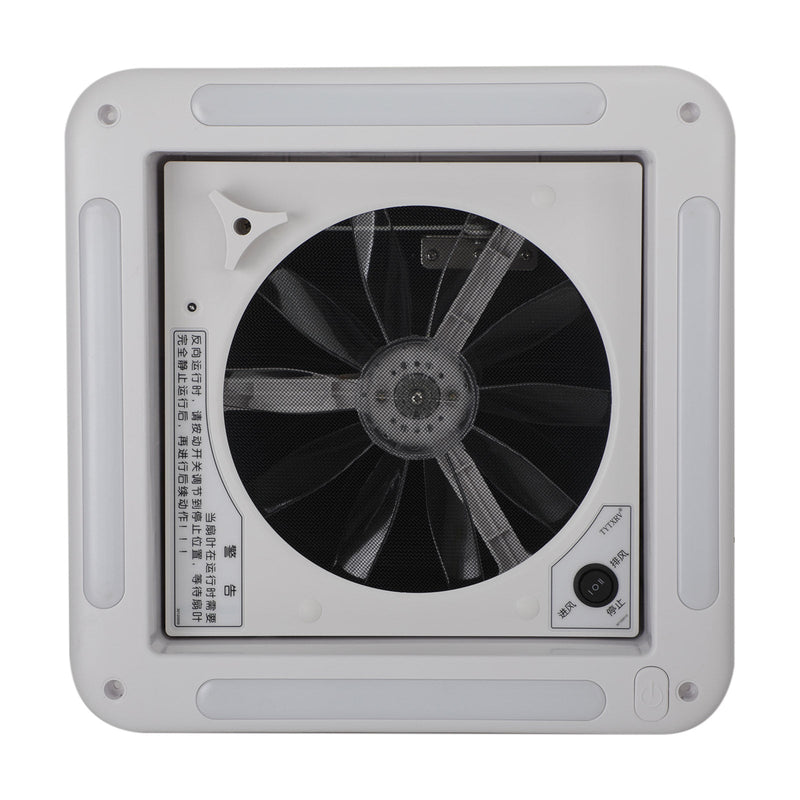 11" Bobil Fan Takventilasjon Rv Fan 12V Takvindu med LED-lys