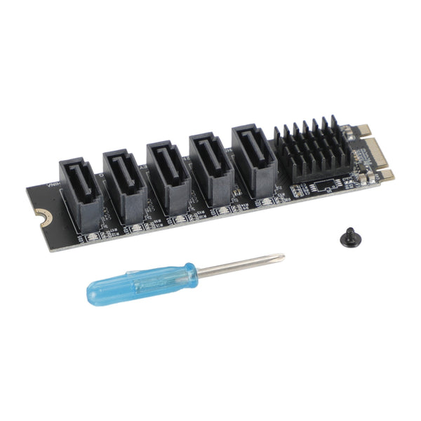 M.2 auf SATA 3.0 Adapter JMB585 5-Port-Festplattenlaufwerk-Erweiterungskarte für PH56