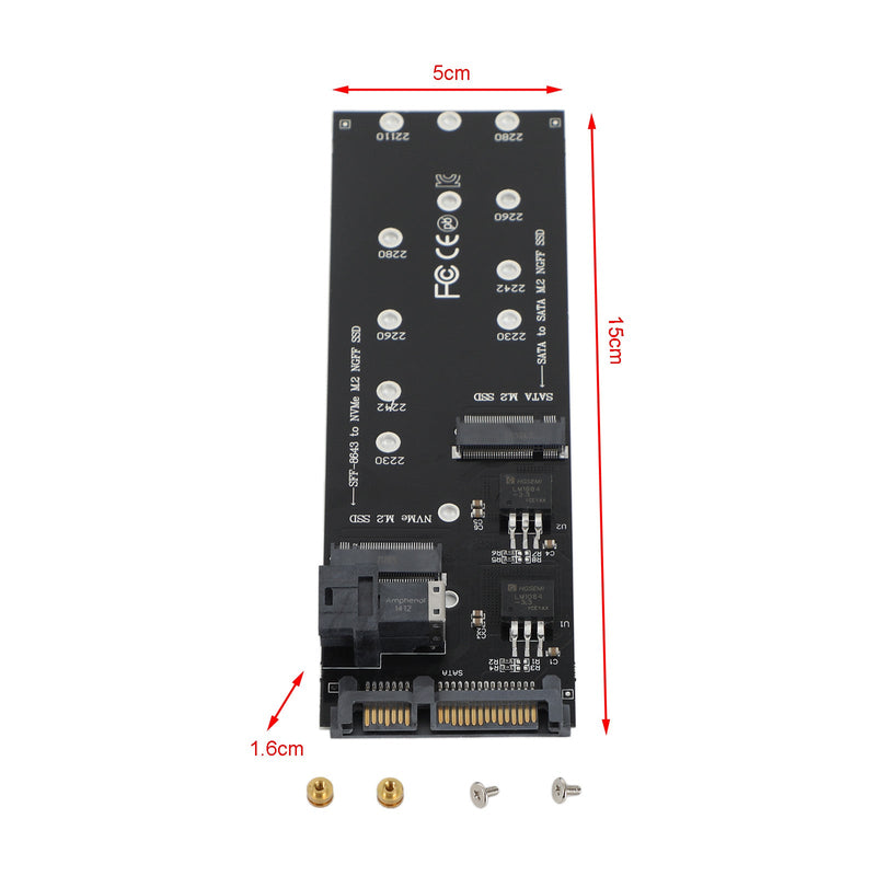 M2 harddisk SFF-8643 til U2 NGFF M-KEY til HD SAS NVME PCIE SSD SATA adapter