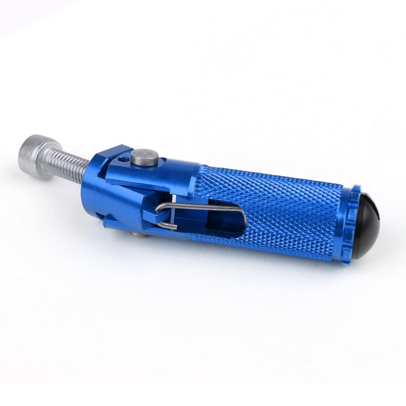 CNC Folding Fotpinner Bakre Fotpinner Set Rest Racing for Universal Motorcycle Blue