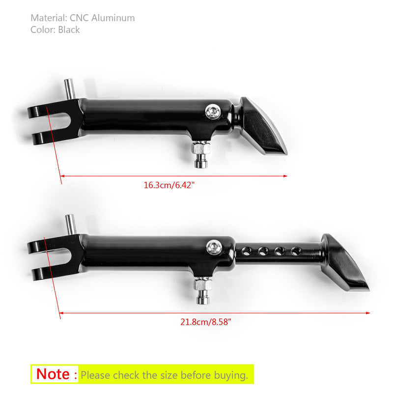 CNC Aluminium Seitenständer Bein Kickstand einstellbar für Kawasaki Z900RS 2018 Schwarzer