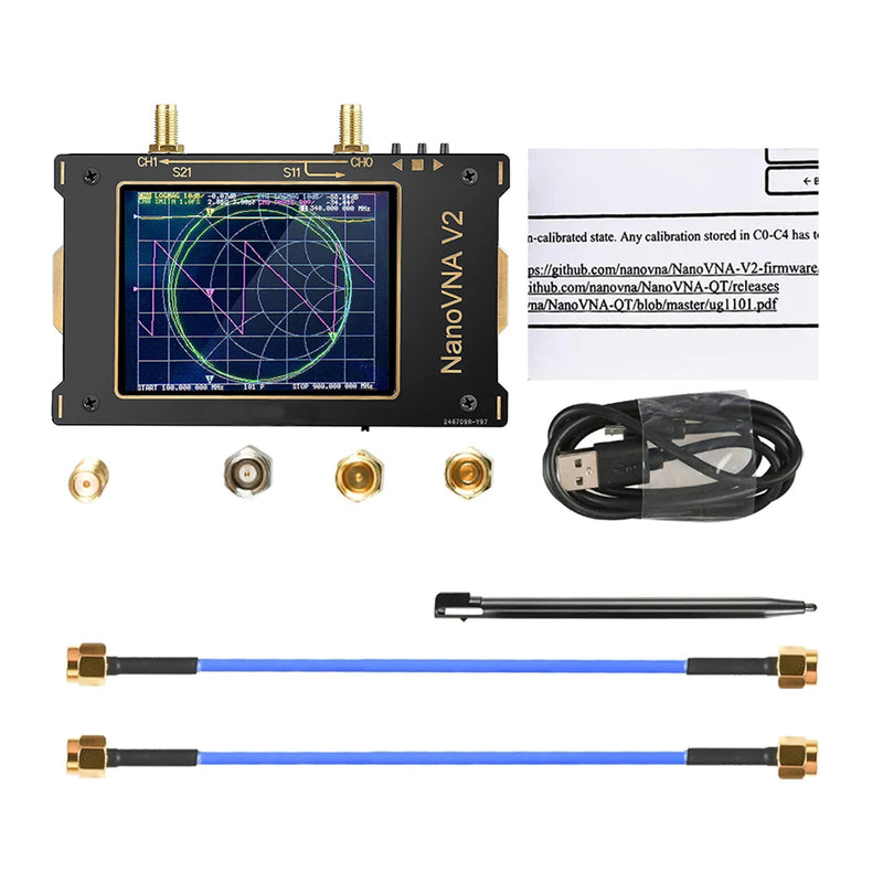 NanoVNA V2 3G 3,2" vektoriverkkoantennin analysaattori 50kHz-3GHz lyhytaaltoille