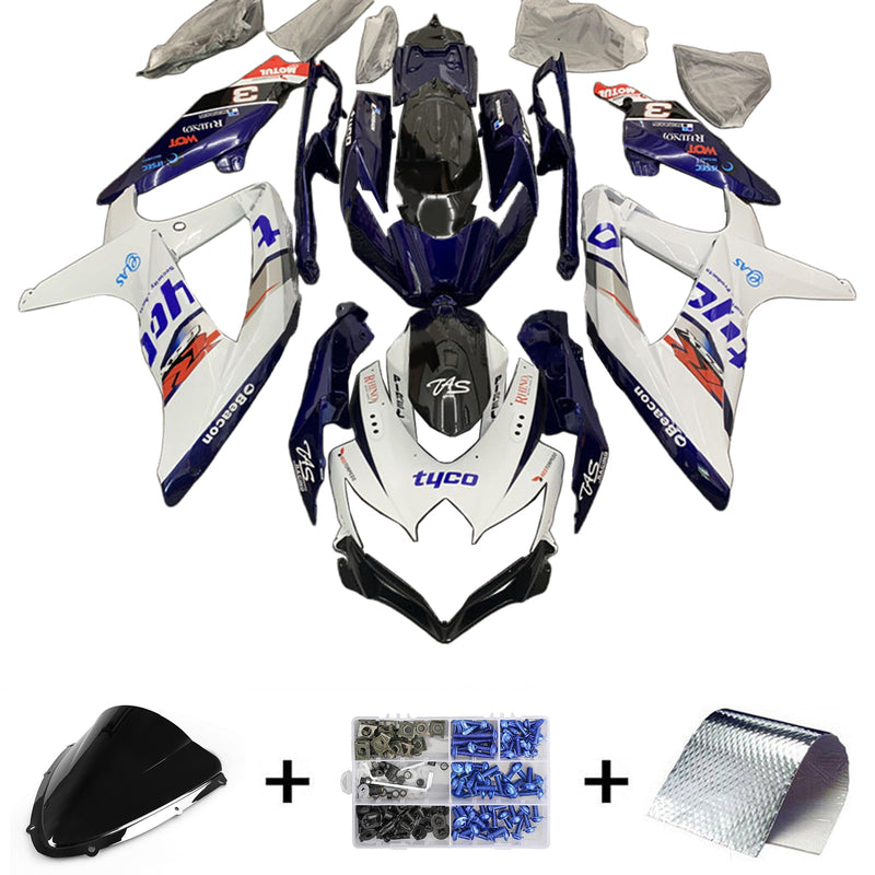 Amotopart Suzuki GSXR 600/750 2008-2010 K8 kåpesett Body Plastic ABS