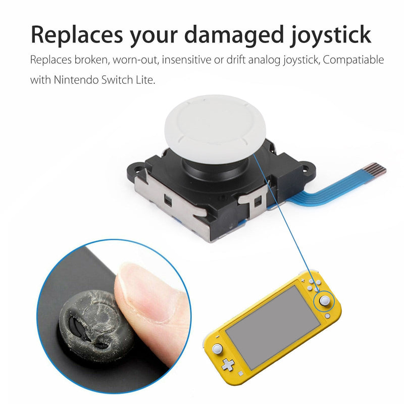 Juego de reparación 19 en 1, palanca con sensor analógico 3D + herramienta adecuada para joystick Switch Lite