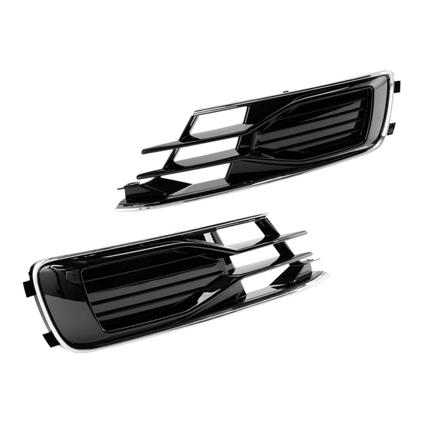 Audi A6 C7 2014-2018 2stk Frontfanger Tåkelys Deksel Grill Sort Krom