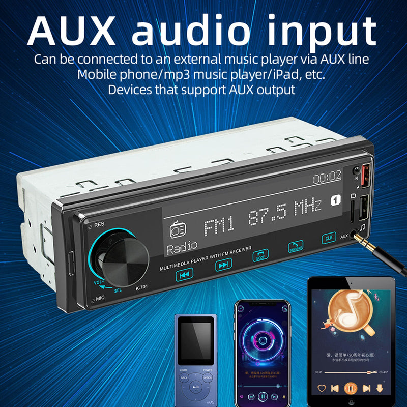 2.5D Touch Screen 1DIN Bluetooth Stereo Radio FM Bil MP3-spiller med DAB