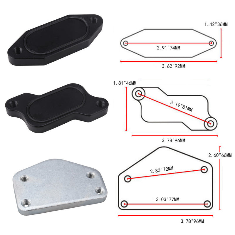 Kit de exclusão do refrigerador da válvula EGR para GMC Silverado 2500 6.6L LLY Duramax 2004.5-2005 Genérico