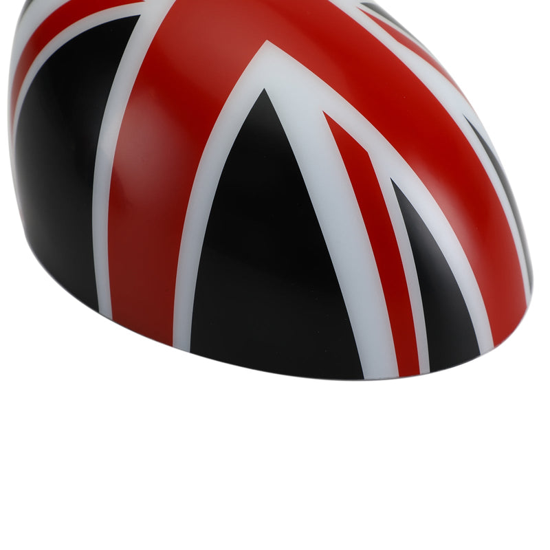 MINI Cooper R55 R56 R57 2 x Union Jack UK Flag peilisuojukset musta/punainen