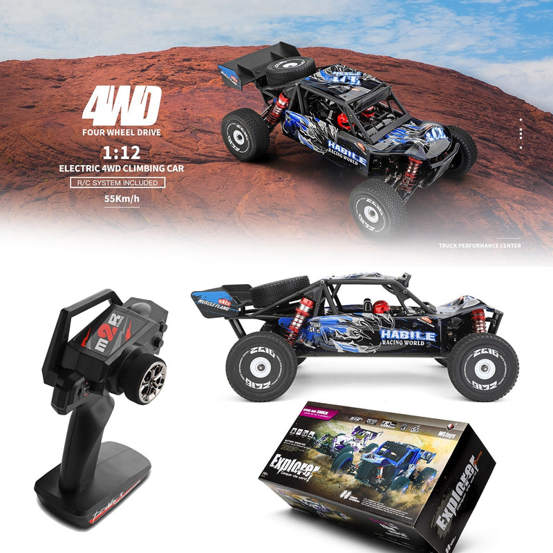 Wltoys 124018 RC racerbil 60 km/t 1/12 2,4 GHz Off-Road Drift RTR 4WD leketøysgave