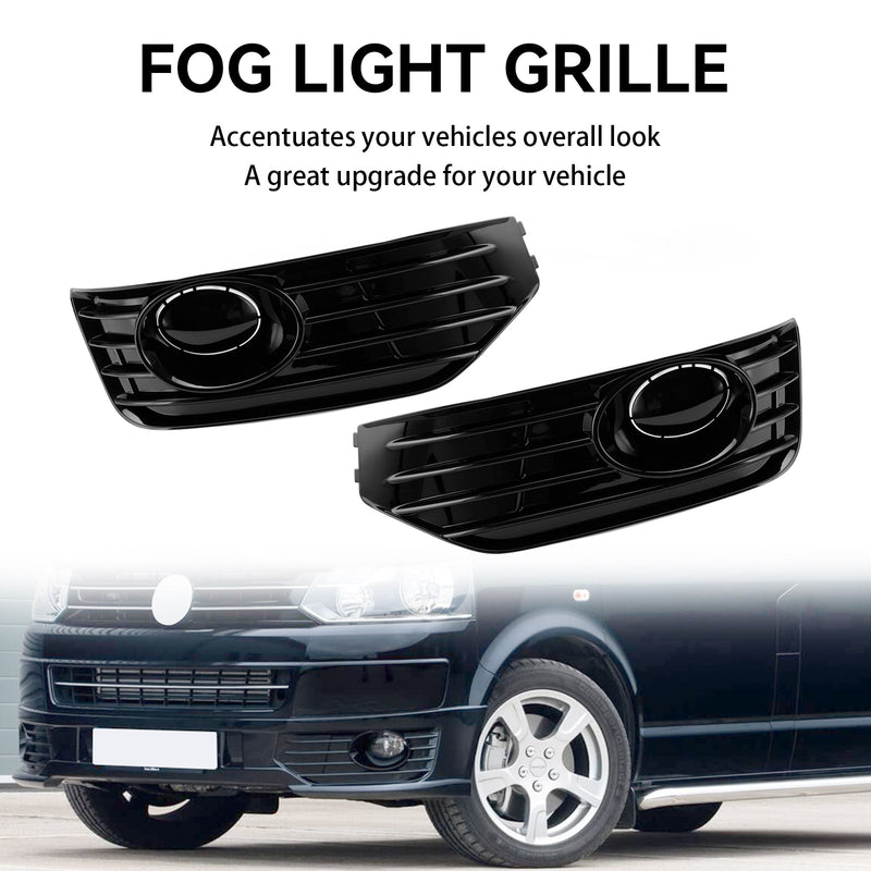 VW T5 T5.1 2010-2015 Osłona lampy przeciwmgielnej Wkładka S Line Grill Czarny błyszczący