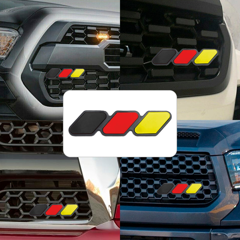 Tri-color Grille Badge Emblem Biltillbehör för Toyota Tacoma TRD Tundra RAV4