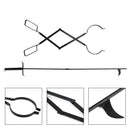 2 szt. Narzędzie do kuchenki Zestaw narzędzi kominkowych Zestaw narzędzi przeciwpożarowych Szczypce do ogniska Hak do rozpalania, czarny