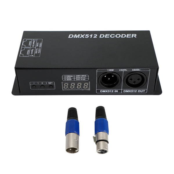 LED RGB DMX 512 controlador decodificador dimmer 3 canais 24A 3x8A strip light