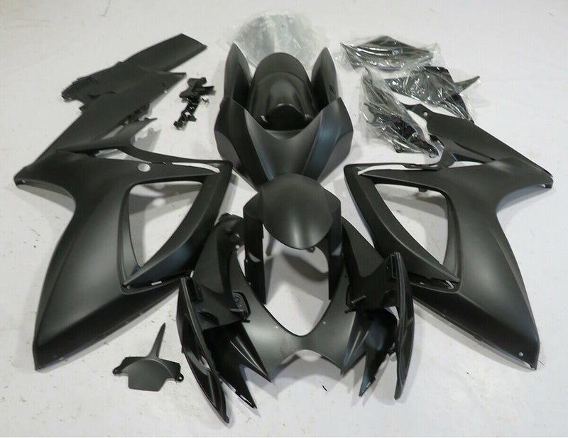 Verkleidungs-Einspritz-Kunststoff-Set, mattschwarz, passend für Suzuki GSXR600/750 2006–2007