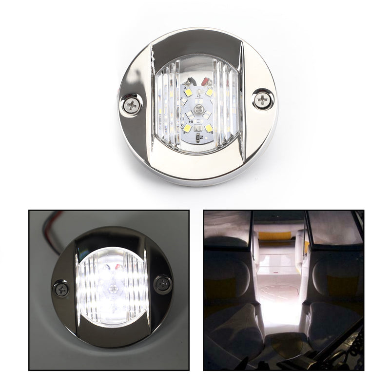 12V 316 rustfritt stål Marineblå undervannslysbåt 6 LED 2,2W High Power Bright