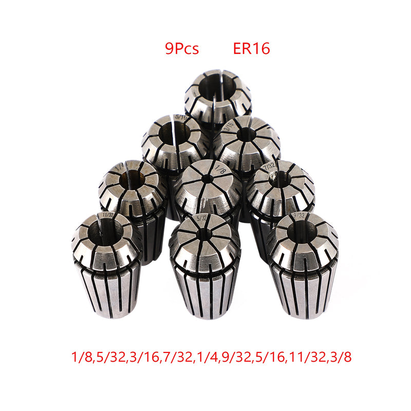 9Pcs / 12PCS / 10Pcs / ER16 Spring Collet Set für CNC-Fräsdrehmaschine