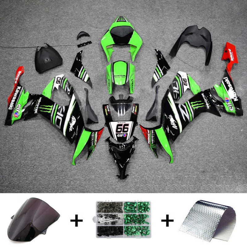 Juego de carenado Amotopart para Kawasaki ZX10R 2008-2010, carrocería, plástico, ABS