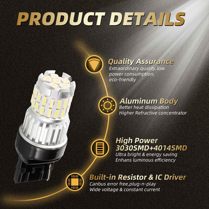 2x 1200LM Canbus LED bombilla LED luz de circulación diurna lámpara blanca genérica