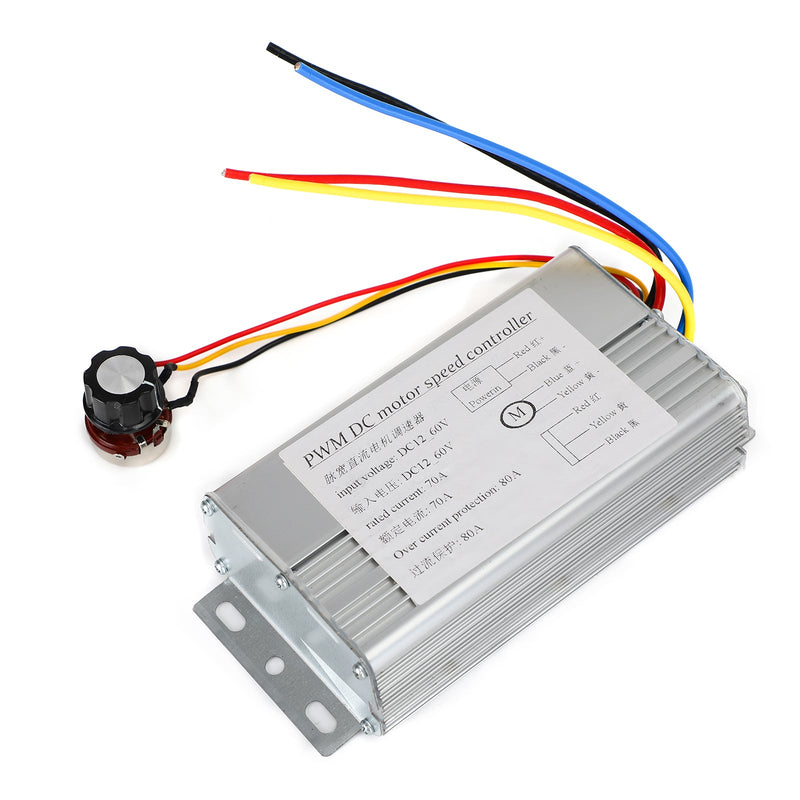 24V DC 12V 36V 48V 70A 4000W DC Motor PWM Controlador de motor de cepillo de control de velocidad