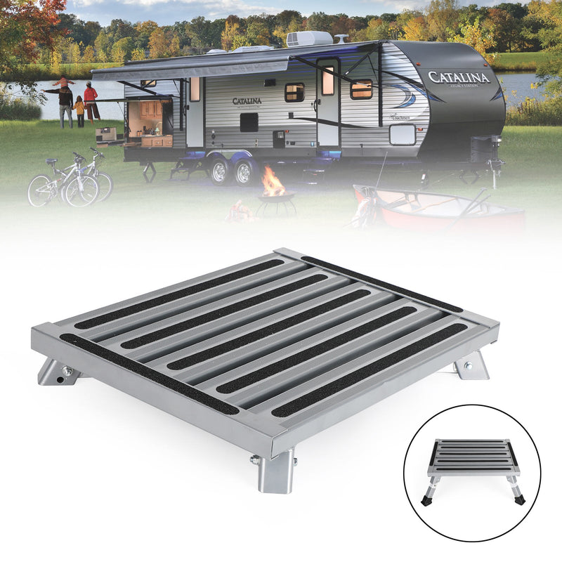 Plataforma plegable de aluminio, taburete para RV, remolque, Camper, escalera de trabajo portátil