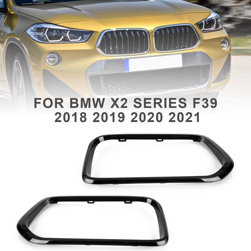 2018–2023 BMW X2 Serie F39 schwarz glänzend Frontstoßstangen-Grillrahmen-Abdeckung
