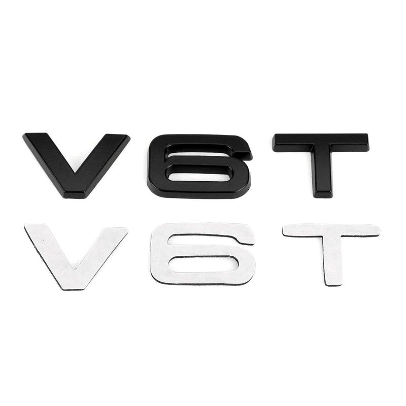 V6T Emblem Badge för Audi A1 A3 A4 A5 A6 A7 Q3 Q5 Q7 S6 S7 S8 S4 SQ5 Svart