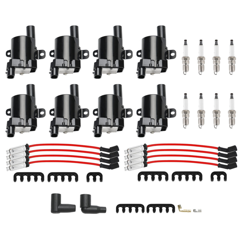 2000-2006 GMC Yukon XL Chevrolet Suburban 2500 1500 Pacote com 8 bobinas de ignição + vela de ignição + chicote elétrico UF262