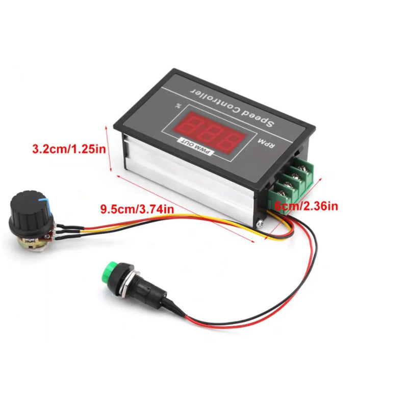 DC6-60V 12V 24V 36V 48V 30A PWM DC motorhastighetsregulator start-stopp-bryter