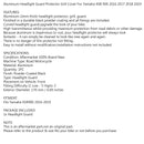 Aluminium Scheinwerferschutzabdeckung Schutzfolie Schwarz für Yamaha XSR 900 2016-2019 Generic