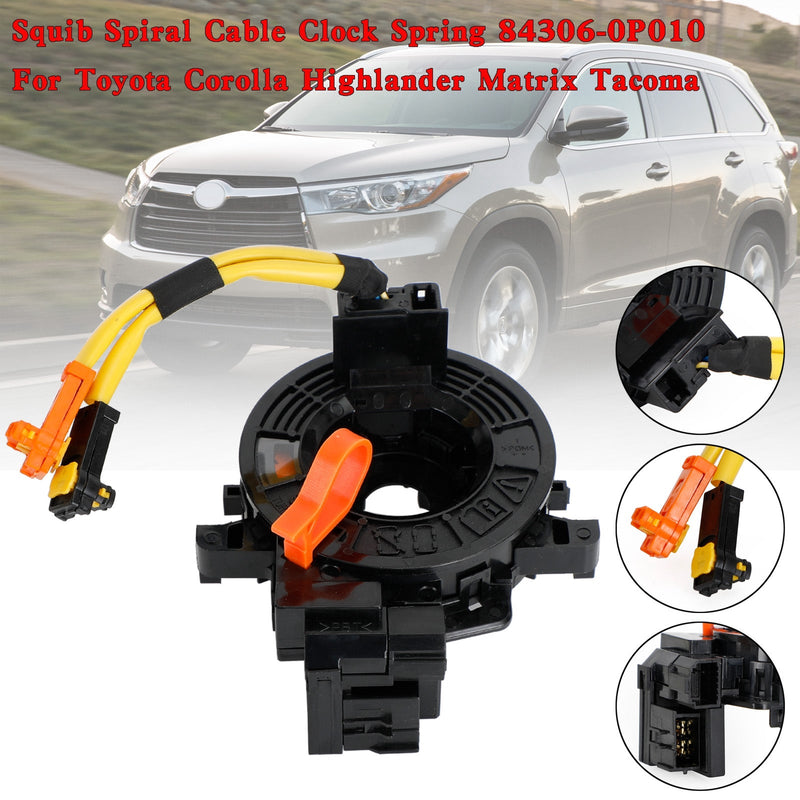 Muelle de reloj con cable en espiral Squib 84306-0P010 para Toyota Corolla Highlander genérico