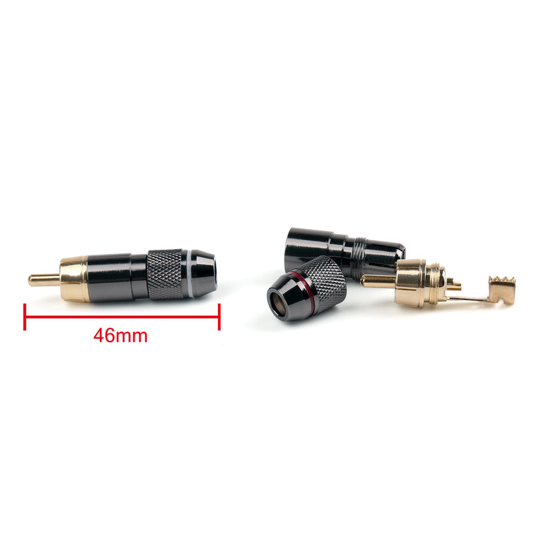 12 Uds cobre RCA macho chapado en oro Audio Video adaptador conectores soldadura