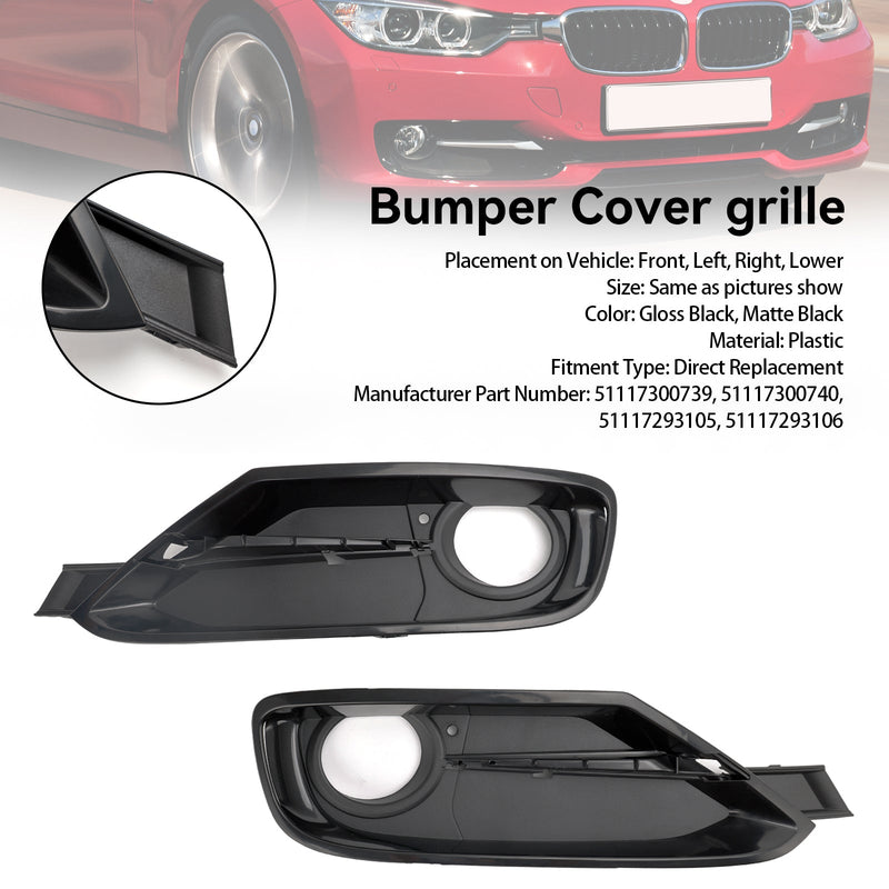 BMW 3-serie F30 F31 2013-2015 2st främre stötfångare Dimljus Grillskydd