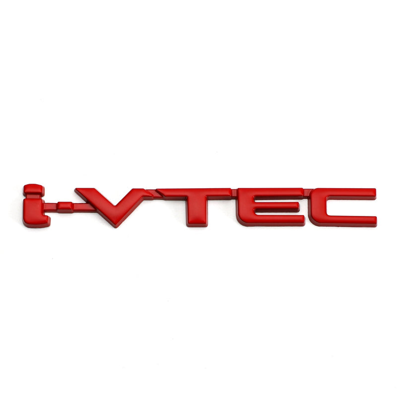 Etiqueta engomada de la insignia del emblema del guardabarros turbo trasero del maletero del coche I-Vtec de metal 3D, color plateado