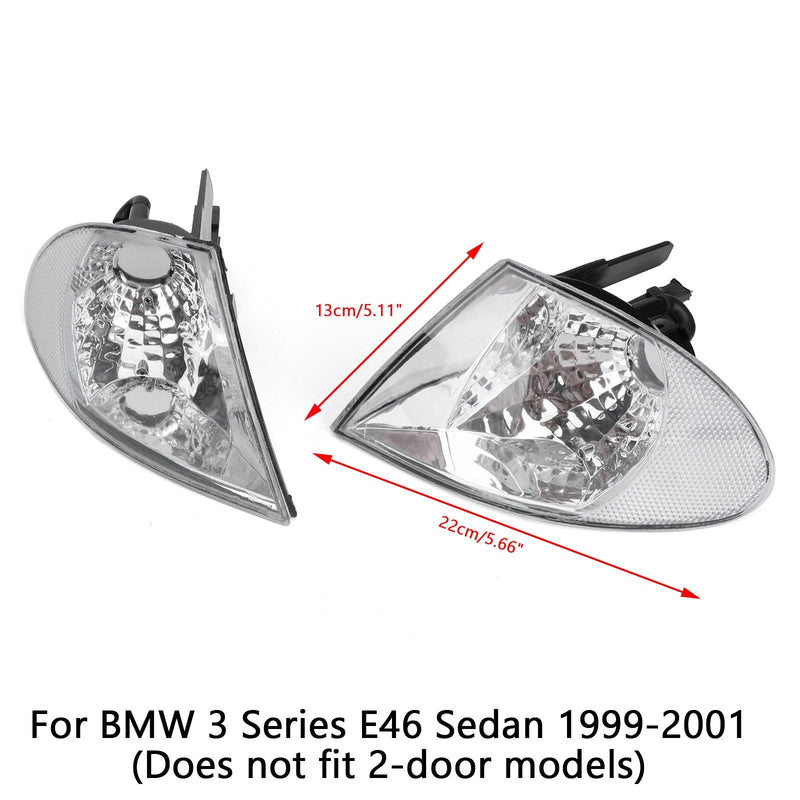 1999–2001 BMW 3er E46 Paar Front Blinker Blinker Corner Clear Lights