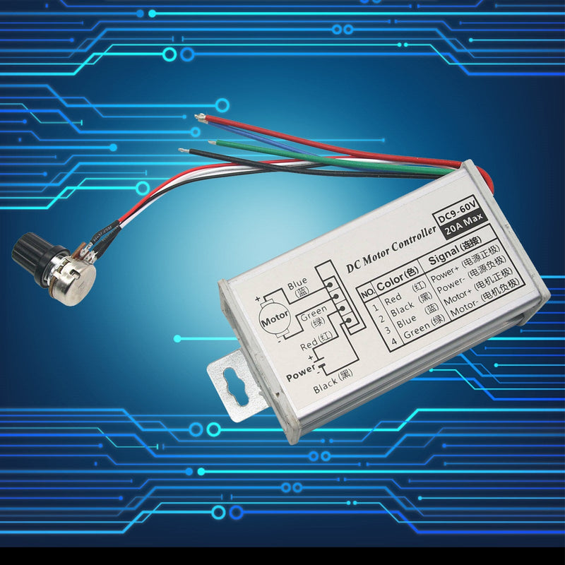 Controles del interruptor de control de velocidad variable continuo del motor de 12V 24V max 20A PWM DC