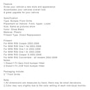 Mini Cooper R50 R52 R53 2002-2006 2 rejillas delanteras de malla de panal