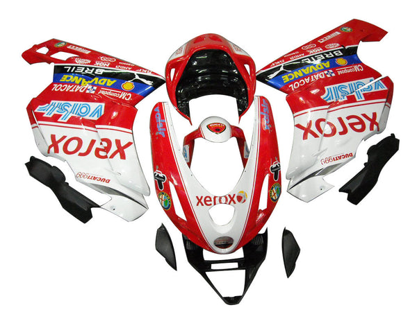 Verkleidungen für Ducati 999 2003–2004, Rot und Weiß, Xerox Racing Generic