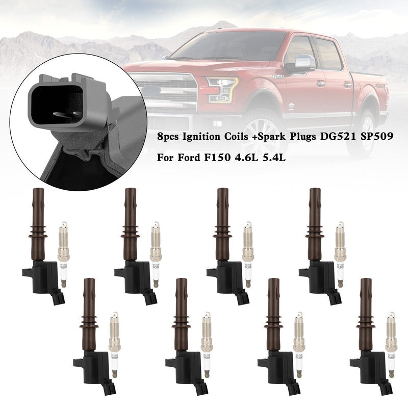 2008-2009 Ford F-250 F-350 Super Duty V8 5.4L 8pcs Bobinas de Ignição + Velas DG521 SP509 Fedex Express