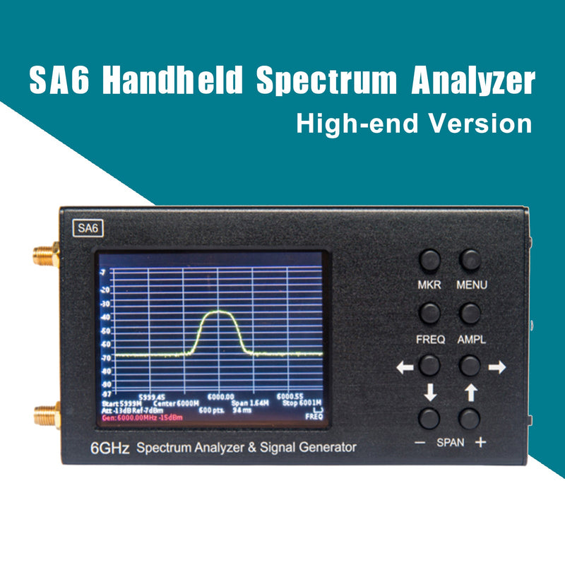 SA6 6GHz handhållen bärbar 3,2" spektrumanalysator signalgenerator 35-6200MHz