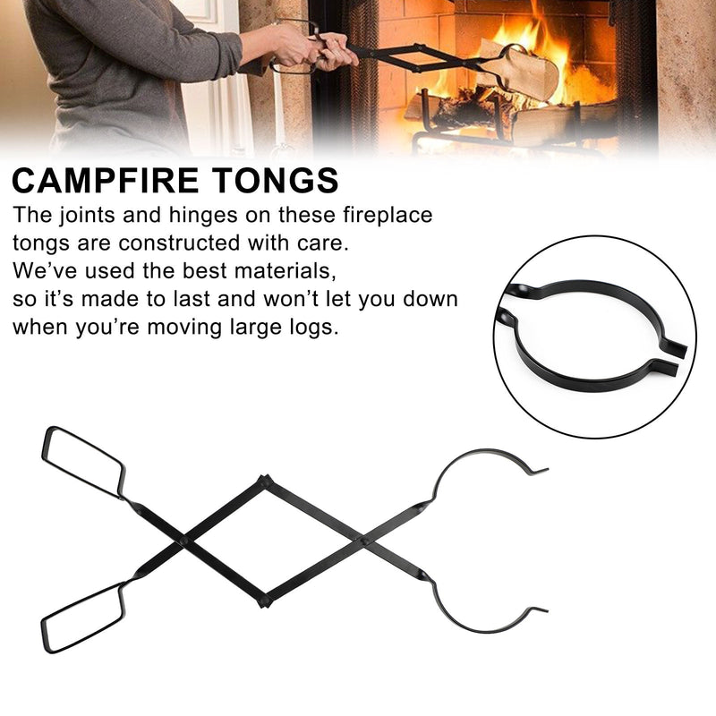Pinça para fogueira de 26 polegadas, ferramenta para fogueira de acampamento, ferramenta para fogueira