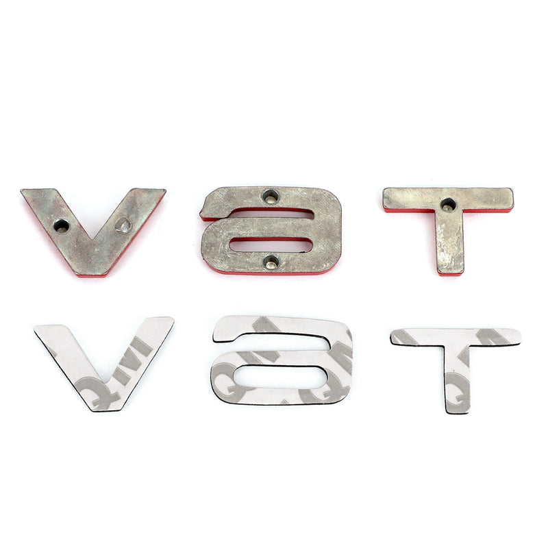 V6T Emblem märke för Audi A1 A3 A4 A5 A6 A7 Q3 Q5 Q7 S6 S7 S8 S4 SQ5 Röd