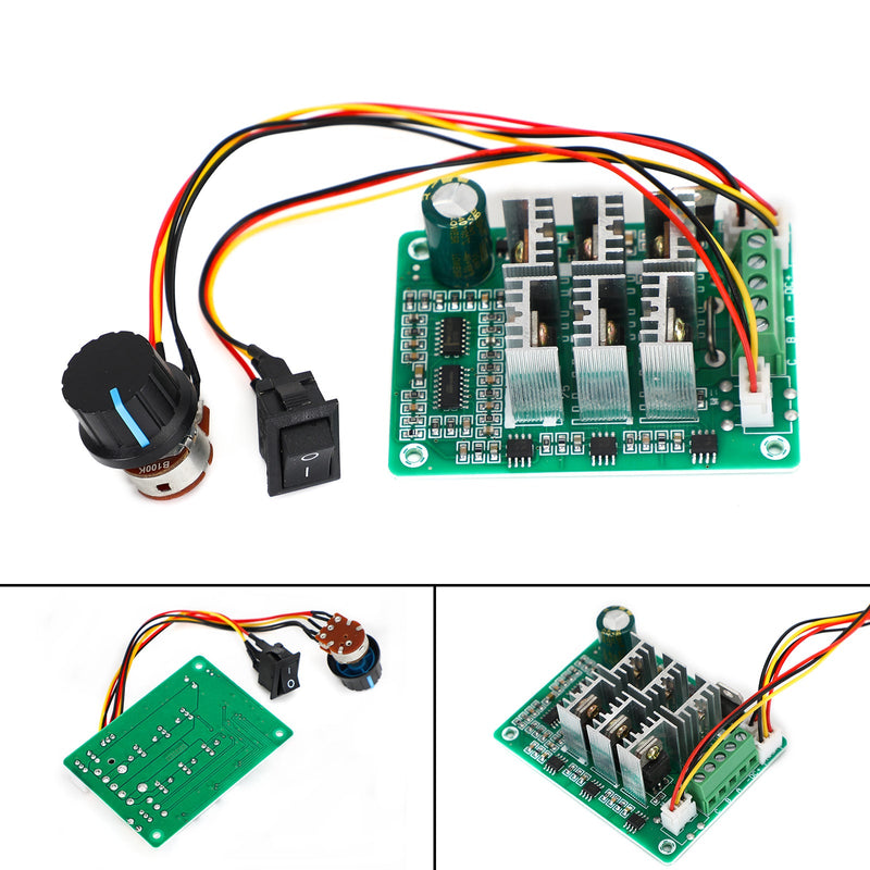 CC 5V-36V 15A PWM CC Controle de velocidade do motor sem escova Interruptor reversível CCW reversível