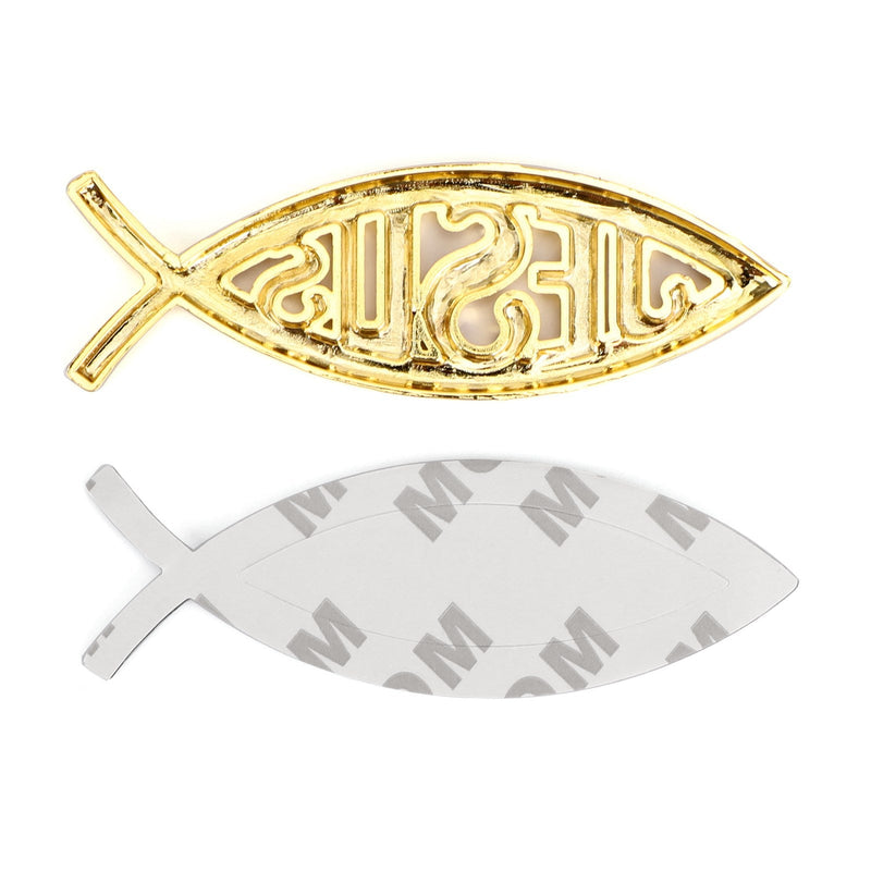 3D Auto Aufkleber Emblem Aufkleber Religiöser Gott für Jesus Christliches Fischsymbol Silber