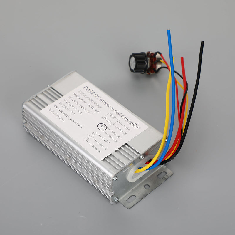 DC 12V 24V 36V 48V 70A 4000W DC-motor PWM Speed ​​​​Contrine Borstmotorstyrenhet