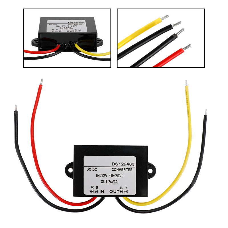 Vedenpitävä DC-DC tehostusmuunnin 12V - 24V autojen virtalähdemoduuli