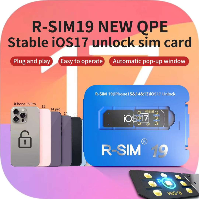 R-SIM19 NYA QPE Stable Unlock SIM-kort för iPhone 15 Plus 14 13 Pro Max 12 IOS17